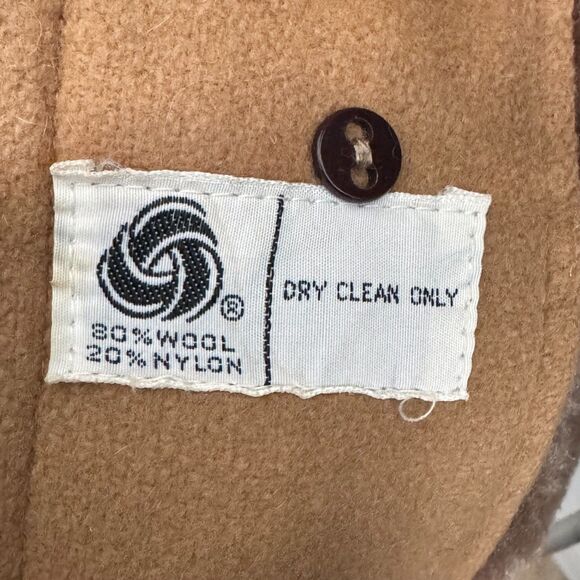 Vintage JCPenney The Men’s Shop Camel Wool Coat w/ Faux Fur Collar – Size 40R - Picture 8 of 9